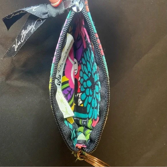 Vera Bradley Disney Parks Magical Bloom zip ID wallet with key ring. ID window. - Picture 5 of 10